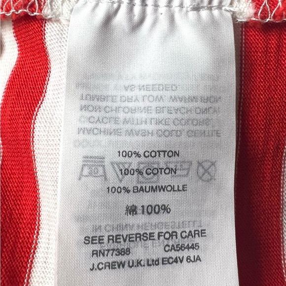 J CREW Boatneck Tee Long Sleeves Red White Stripe Cotton Small - Picture 8 of 10